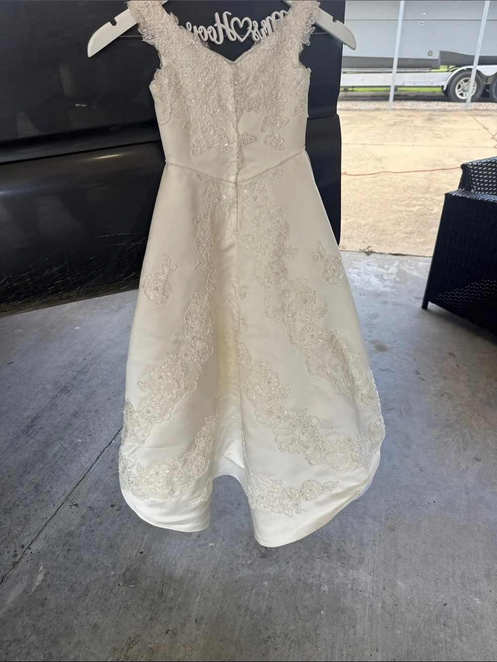 Mary's Bridal Ivory Lace A-Line Flower Girl Dress